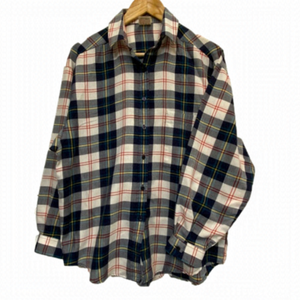 𝅺VINTAGE St. Michael Poly Cotton blend plaid shirt, size 12